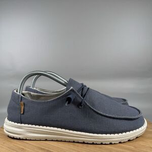 Hey Dude Wendy Chambray Navy Slip On Comfort Sneakers Shoes Womens 10